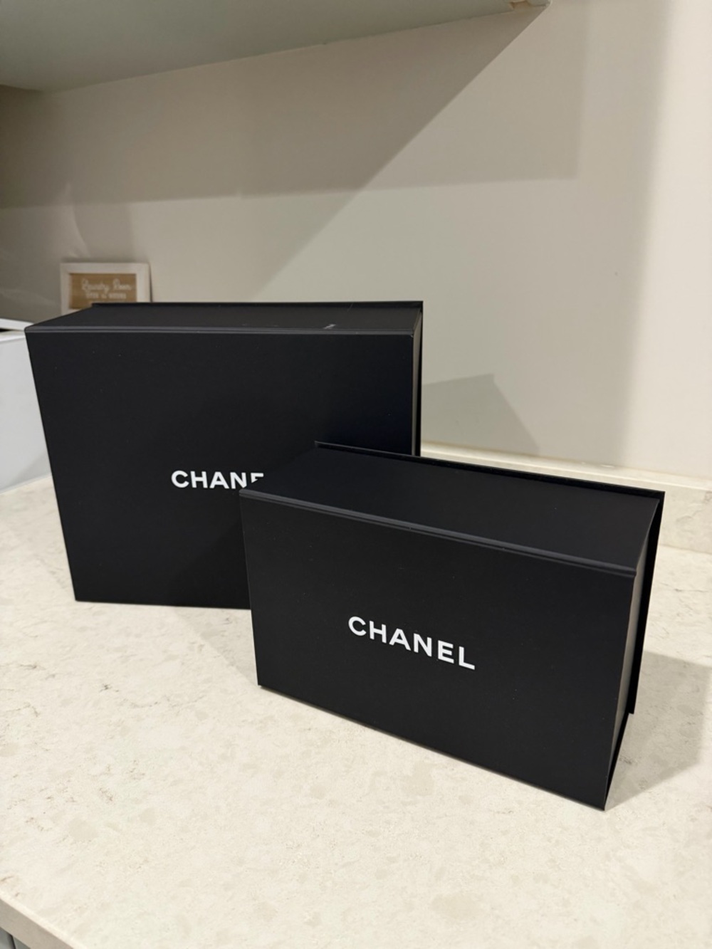 CHANEL Black Logo Presentation Boxes Set